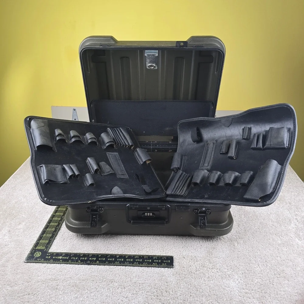Jensen Tool Case Olive Drab Hard Shell Technician Briefcase Combination Lock